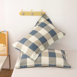 男孩格子纯棉枕套全棉男生卡通学生宿舍30x50cm40x60 48x74枕头套