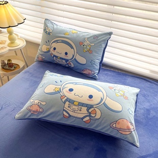 玉桂狗牛奶绒枕套48x74cm30x50家用冬季加绒儿童卡通枕头套40x60