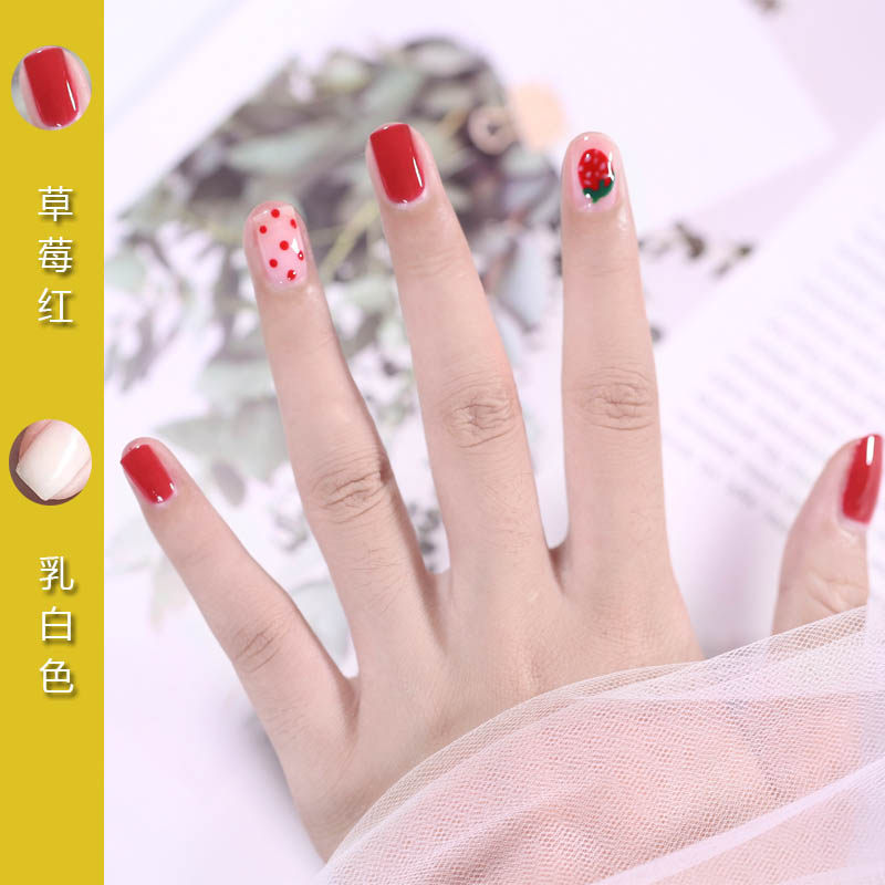 2020新色甲油胶流行色经典三色搭配组合草莓色甲油胶美甲牛油果绿