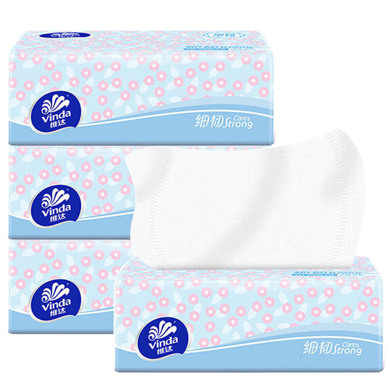 维达细韧100抽3层加厚家用实惠一包装餐巾面巾纸擦手纸厕所卫生纸