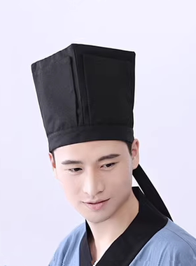 东坡巾平顶四方巾宋苏轼帽古装搭配汉服帽子手工制作乌角巾方形巾