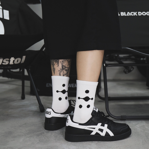 FKR袜子男白色棉运动CITY BOY简约日系透气吸汗百搭中高筒袜子女
