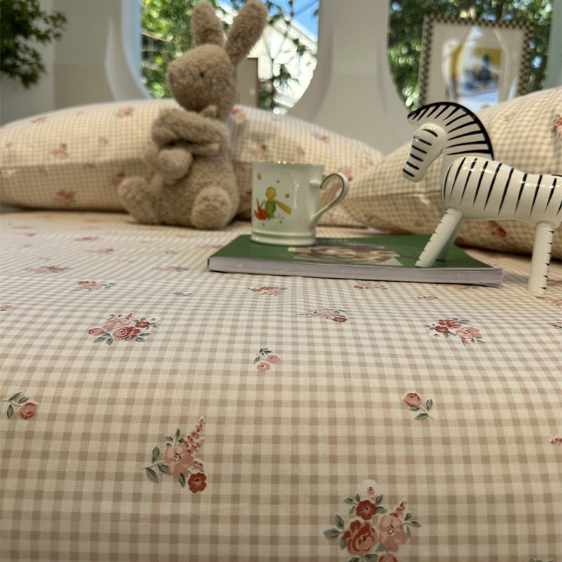 少女心田园碎花纯棉床笠床单