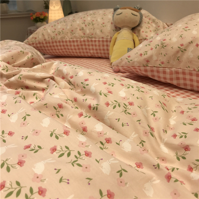 少女心小清新田园全棉纯棉四件套