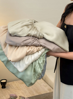 60s支兰精天丝纯色丝滑裸睡凉感莱赛尔床笠单件少女心150x200cm