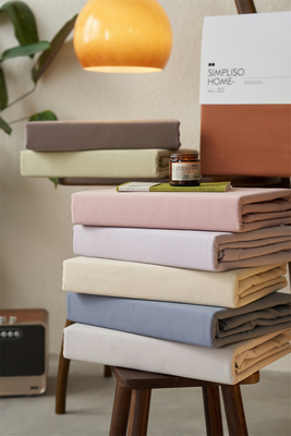 被套单件100s高支纯棉磨毛奶油