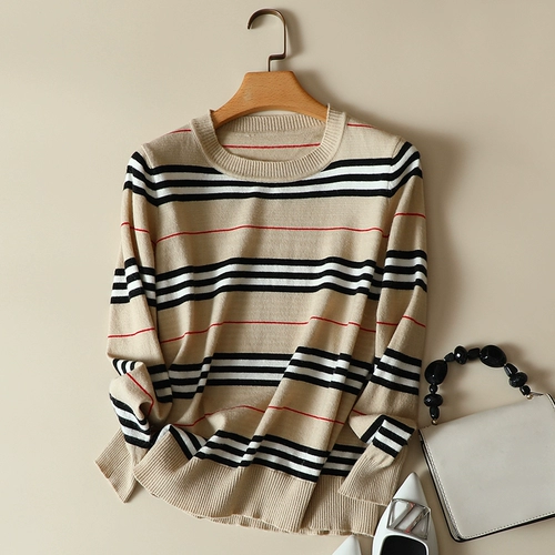 Осенний приятный телу тонкий лонгслив, нарукавники, трикотажный свитер, 2021 года, в корейском стиле, круглый воротник