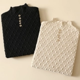 Приятный телу весенний трикотажный свитер, высокий воротник, 2024 года, в западном стиле