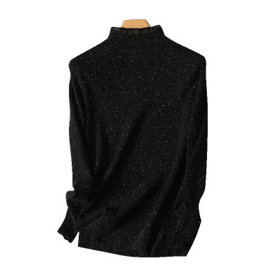 蕾丝半高领毛衣打底衫修身内搭