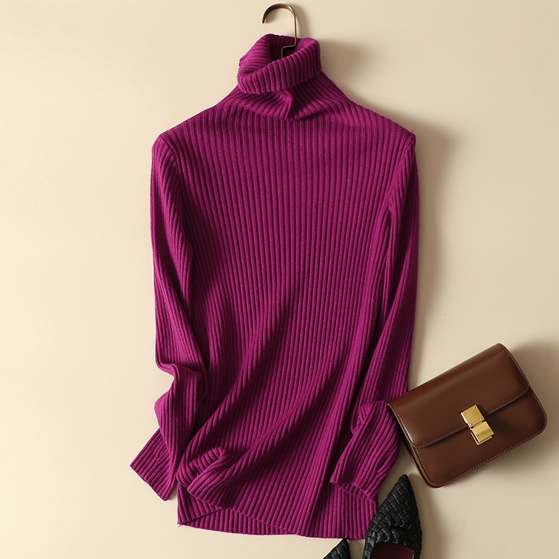 新款内搭长袖修身风堆堆领打底衫