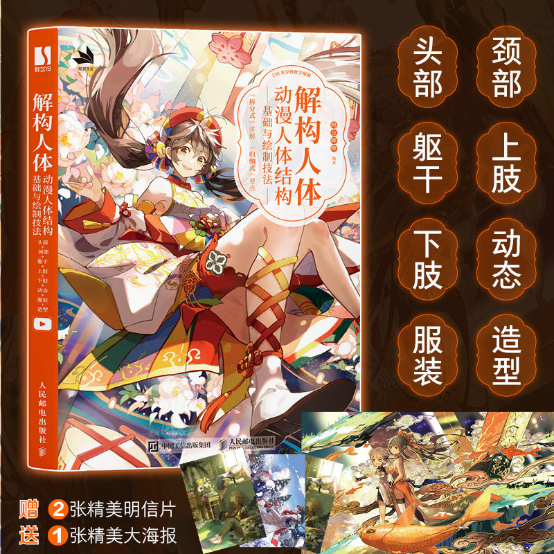 解构人体 动漫人体结构基础与绘制技法 漫画人物绘画二次元动漫绘画教程书人物手绘技法人体结构动态角色