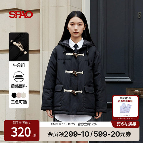 SPAO新品连帽棉服外套