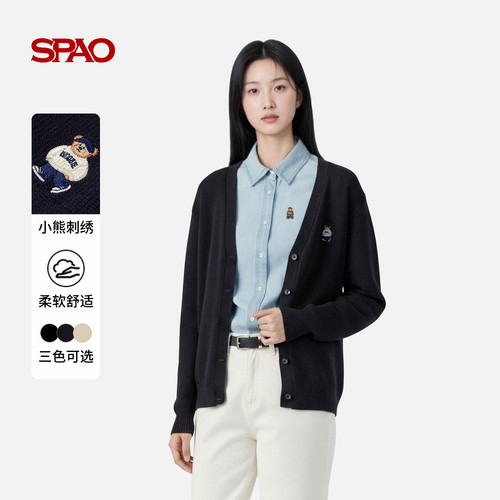 SPAO新品V领智感针织衫