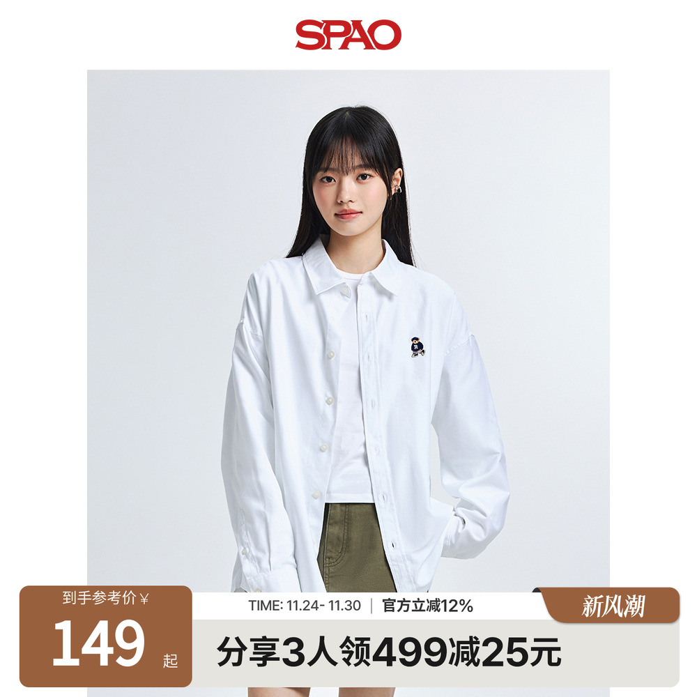 SPAO秋新品小熊Woodie衬衫