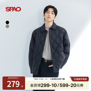 男女同款 新品 轻薄翻领绗缝棉服外套 25年冬季 SPAO韩国同款