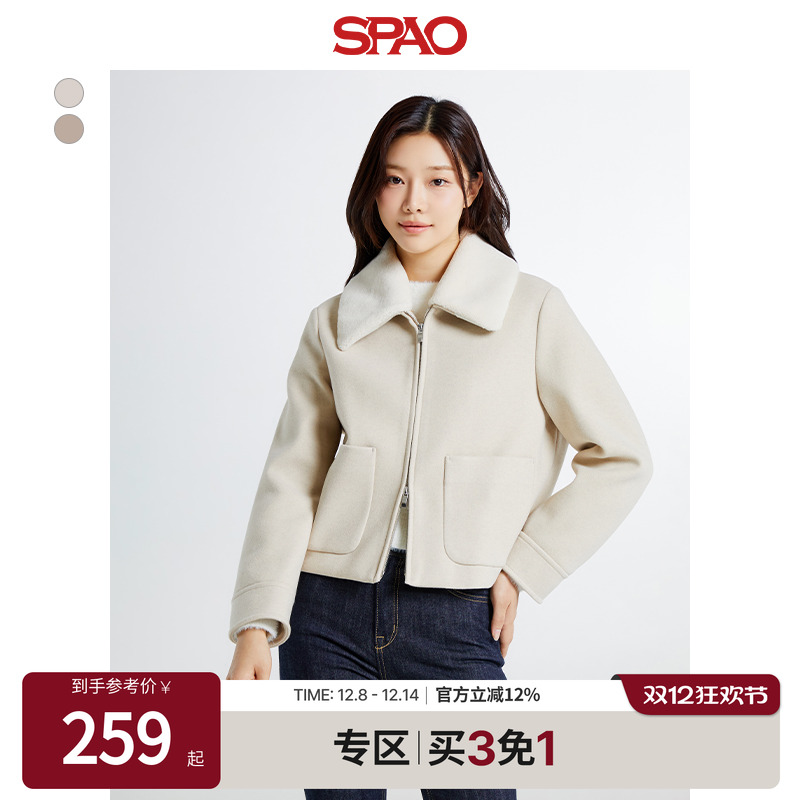 SPAO时尚毛呢大衣外套