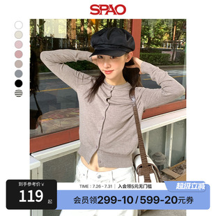 SPAO韩国同款 秋季 女士简约时尚 易搭针织毛衣开衫