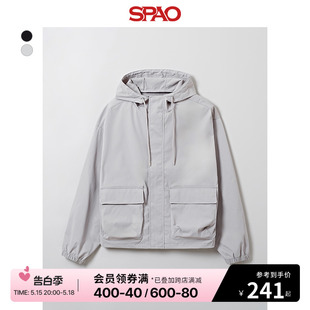 男士 SPAO韩国同款 新款 夹克SPJJE12C02 2024年春季 休闲连帽防风长袖