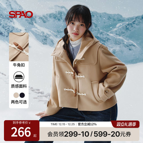 SPAO秋女士毛呢大衣外套
