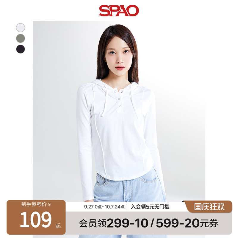SPAO秋新品女士运动长袖T恤