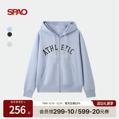 SPAO新品字母刺绣卫衣外套