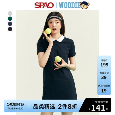 小熊woodieSPAO女士polo领连衣裙