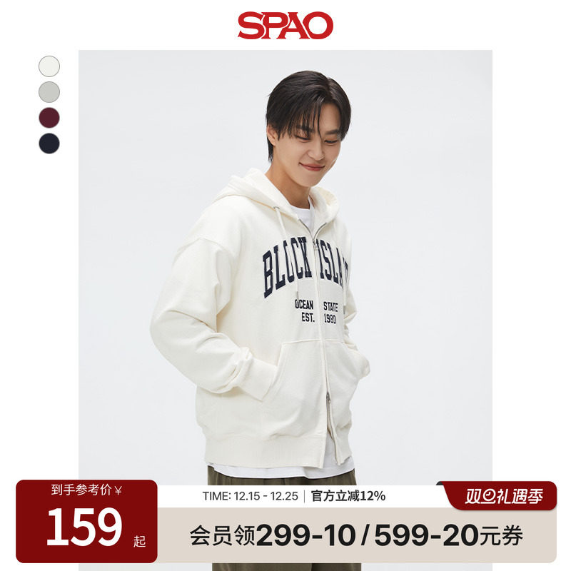 SPAO春季新品时尚印花宽松卫衣