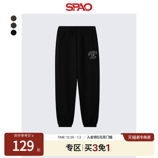 简约字母印花束脚运动裤 男士 冬季 SPAO韩国同款