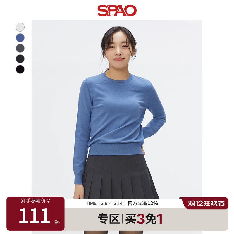 SPAO春季新品圆领毛衣