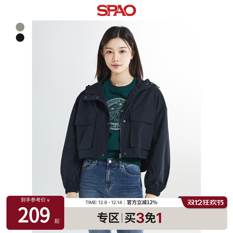SPAO秋新品女士防风衣外套