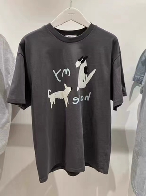 helvetica洋气图案圆领短袖T恤女棉2025夏季新韩国东大门休闲宽松