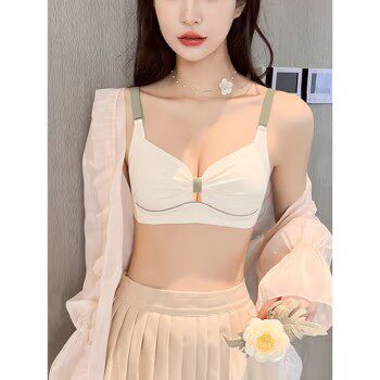 维多利亚新款内衣女士夏季薄款无钢圈聚拢舒适无痕文胸套装三芝行