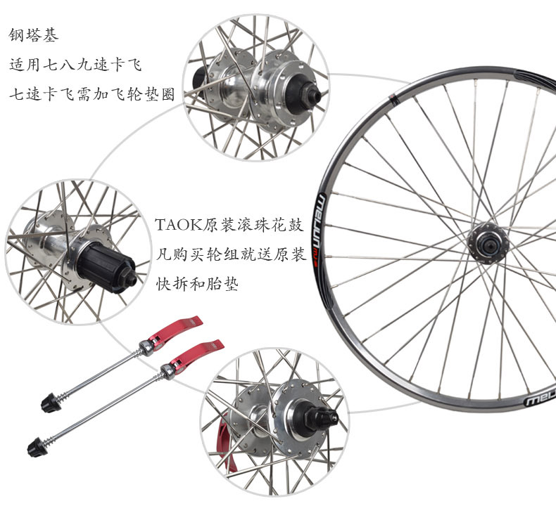 Roues de vélo Mountain Bike MEIJUN 26 pouces - Ref 2368297 Image 4