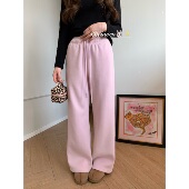 Viiwen冬日团宠 慵懒百搭松紧白色阔腿休闲裤 460G加绒显瘦好版 型