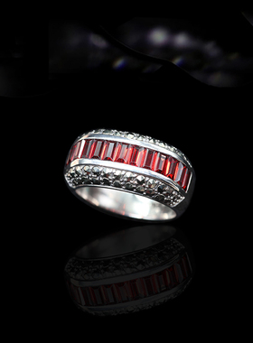 古典925银巴西马克赛石宽边戒指