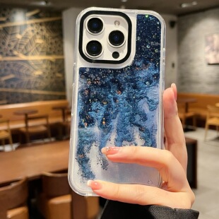 极光星空流沙适用苹果17promax手机壳新款iphone16pro保护套13高级感奢华14pro全包透明15小众网红超火14简约