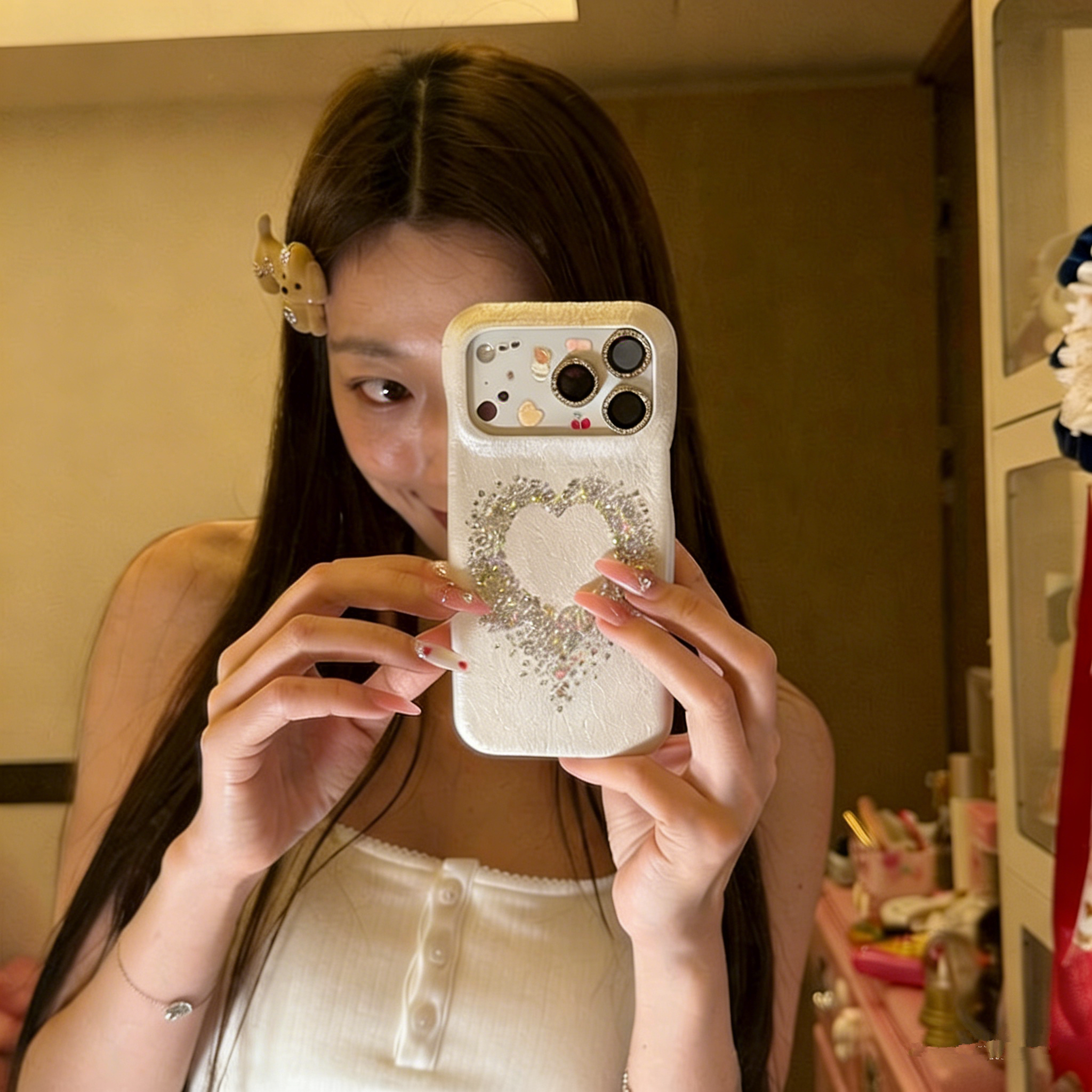 2026新款超火闪钻爱心适用苹果17promax手机壳新款iphone17pro巨好看奢华16pro保护套女14白色爆款15高级感pm