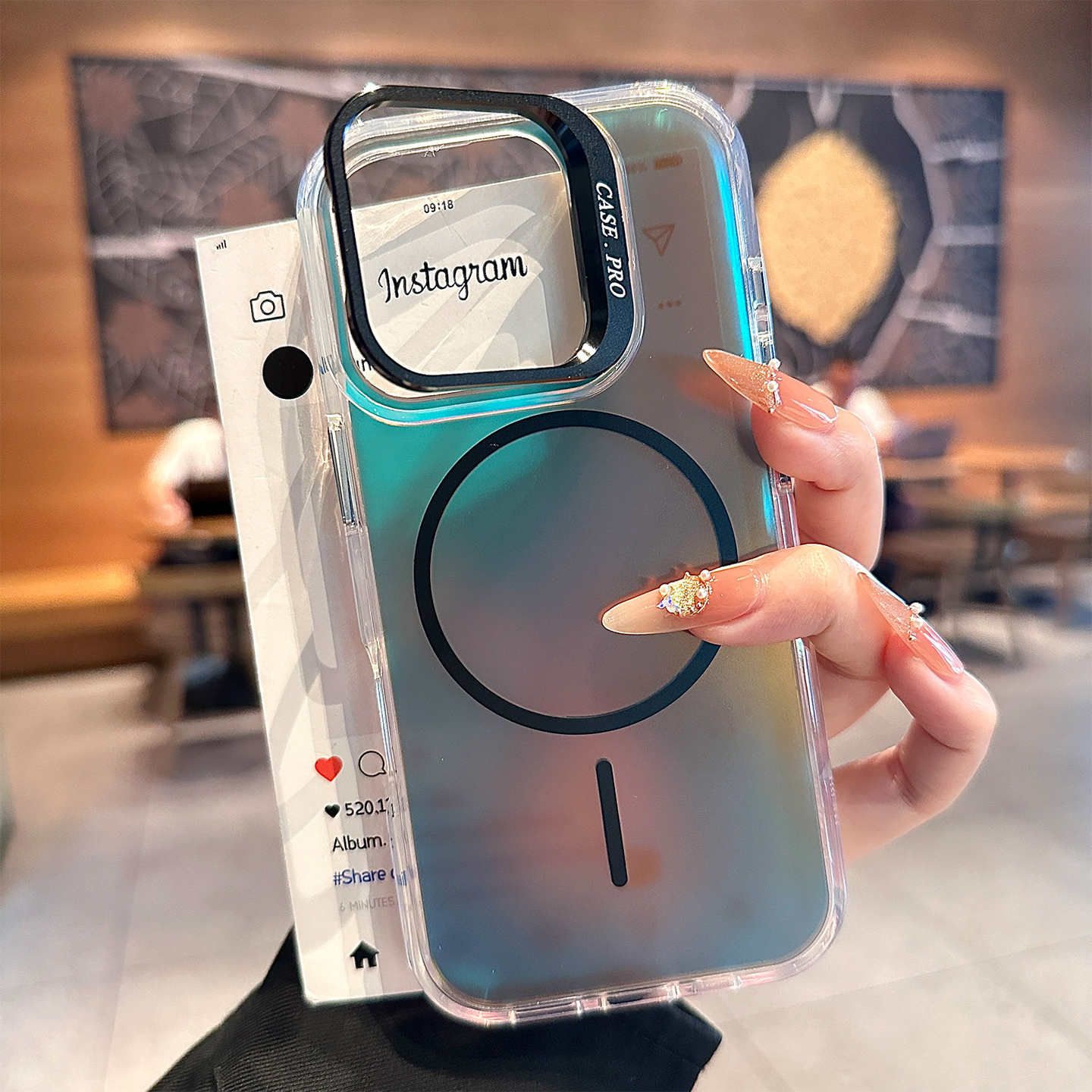 酷图适用苹果iPhone16promax变色龙炫彩手机壳15pro磁吸充电14亚克力13pro奢华高级感12镭射镜头支架15保护套