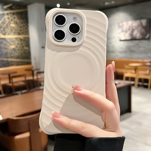 纯色波漾壳适用苹果16pro手机壳新款iphone16高级感小众15pro磁吸13简约14promax保护套女12情侣软壳15硅胶男