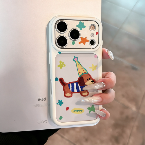 星星可爱小狗适用iphone18promax手机壳新款17pro保护套卡通15高级感16pro星空白外壳14全包防摔13透明女款pm
