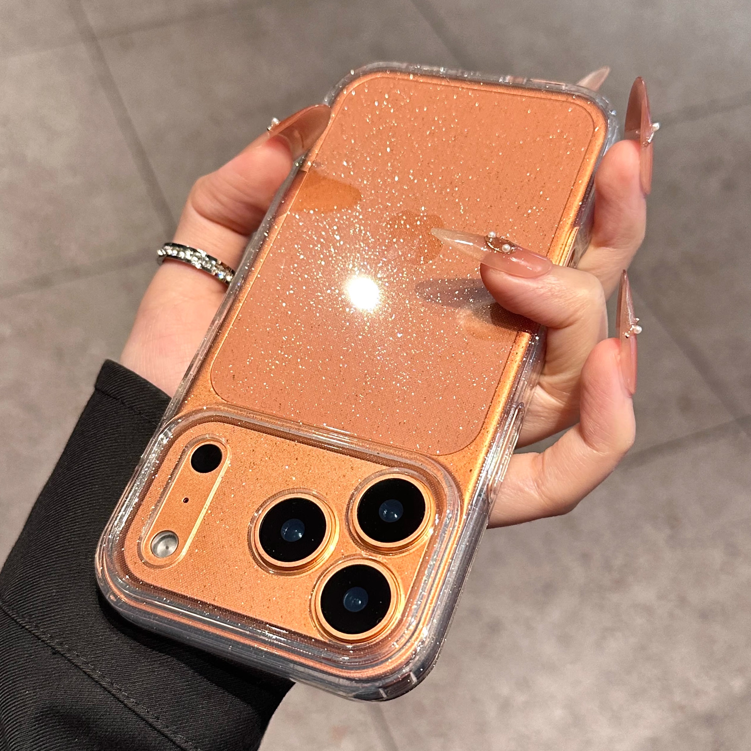 适用苹果17promax手机壳新款iphone17pro星宇橙闪粉保护套16高级感透明15pm全包防摔Air超薄14奢华女款13爆款