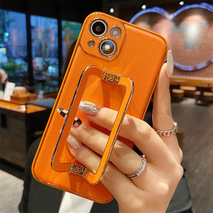 酷图适用苹果16promax手机壳15女新款 XR小众11 iPhone13保护套14高级感带支架plus全包防摔素皮12简约网红爆款