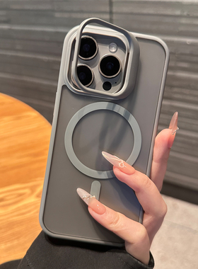 酷图散热镜头支架AI按键全包适用17苹果16promax灰色磁吸手机壳iphone15Pro防摔保护套14磨砂ip13透明12全包