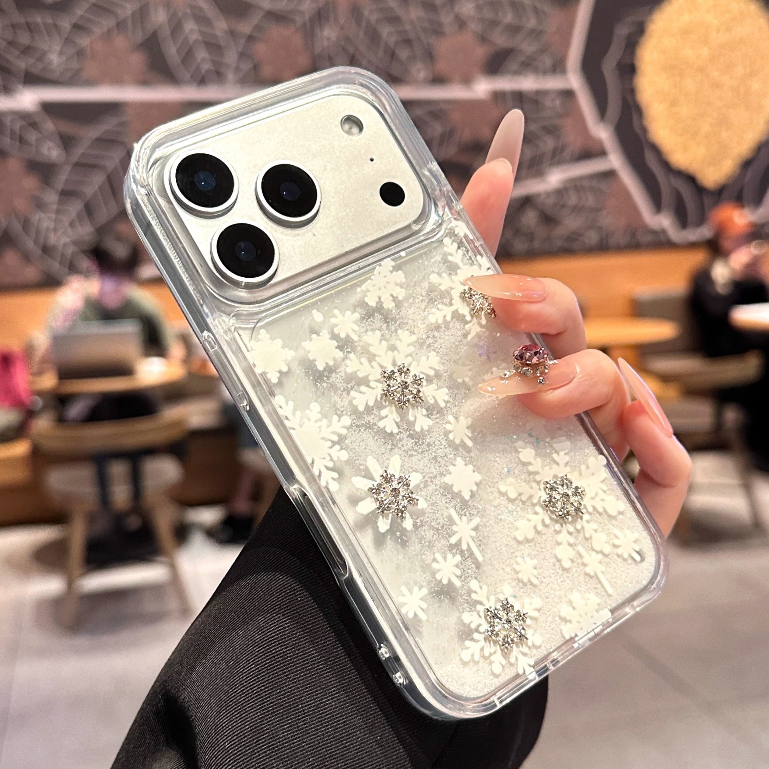 适用苹果17promax手机壳新款iphone17保护套15pro创意流沙雪花13全包防摔16小众高级感12透明ins风14pm网红女