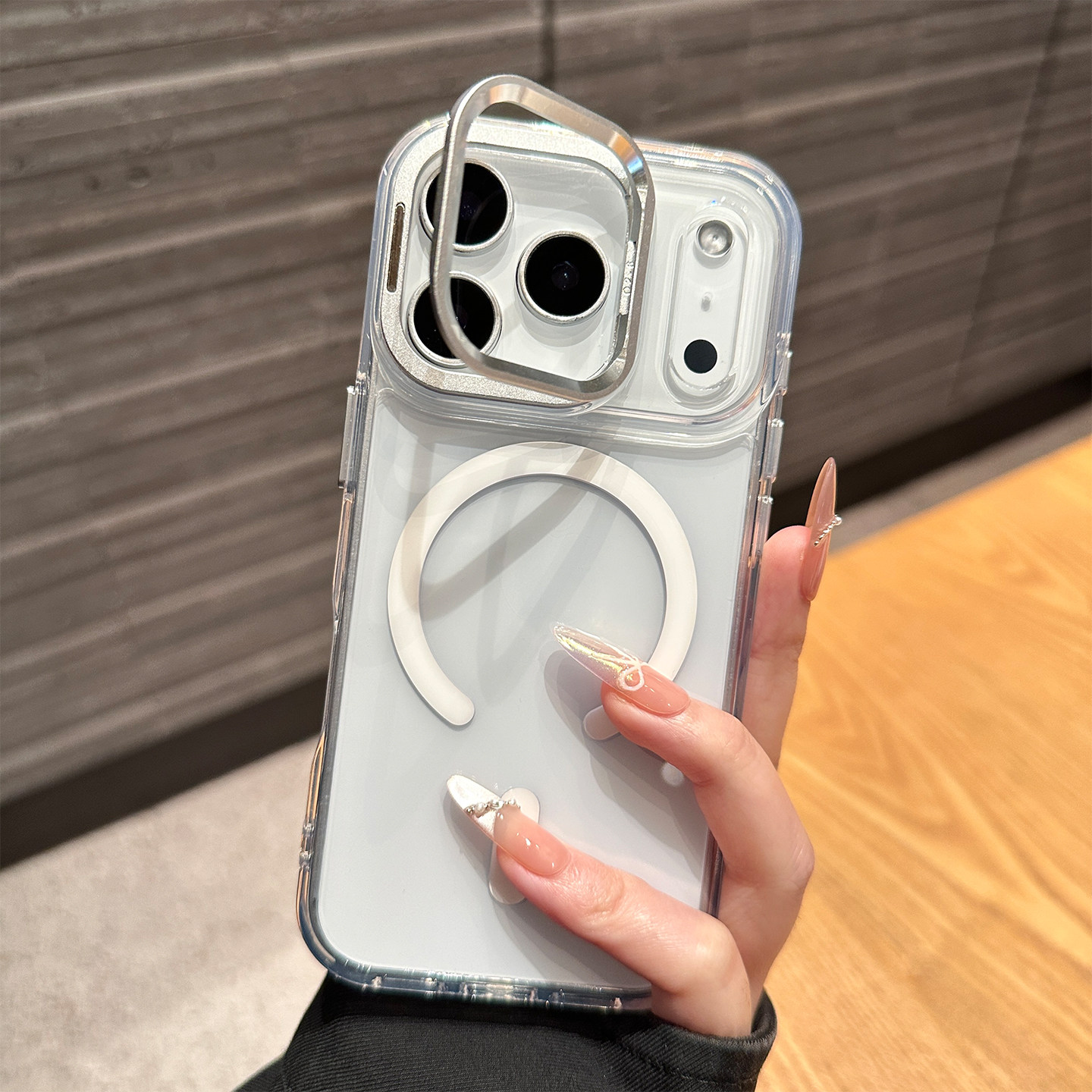 新款隐形镜头支架适用苹果iPhone17Promax磁吸手机壳18pro透明13高透简约16pmx套15Pro时尚支架14plus防摔12图片