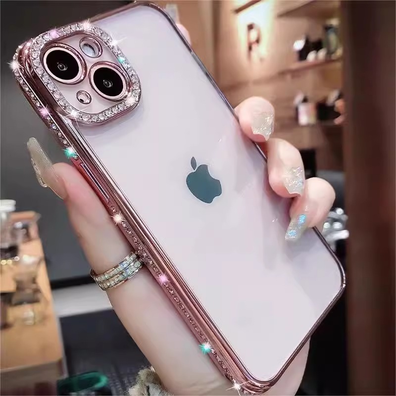 酷图适用苹果16手机壳新款奢华水钻15promax保护套女时尚iphone14全包硅胶防摔plus高级感11网红13透明闪粉12