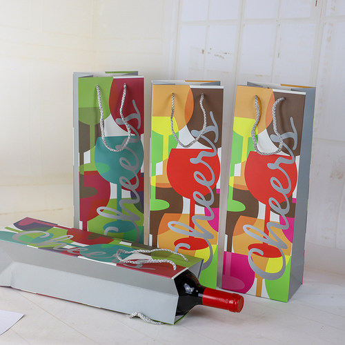 春节生日伴手礼葡萄酒手提纸袋