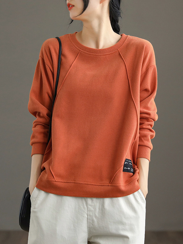 休闲时尚运动宽松大码卫衣女小个子2025春秋新款妈妈长袖秋装T恤