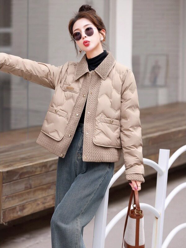 小香风羽绒服女短款冬季2025年新款气质小个子轻薄时尚白鸭绒外套