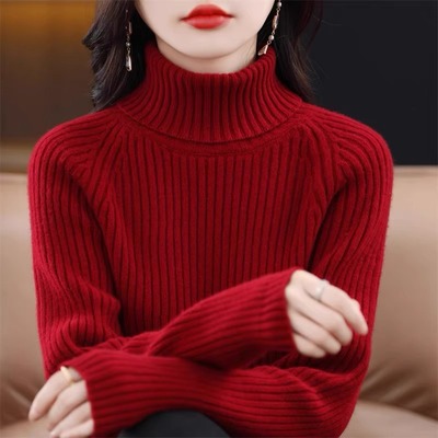 100纯羊绒衫女加厚高领羊毛衫特厚翻领毛衣内搭打底针织衫可外穿